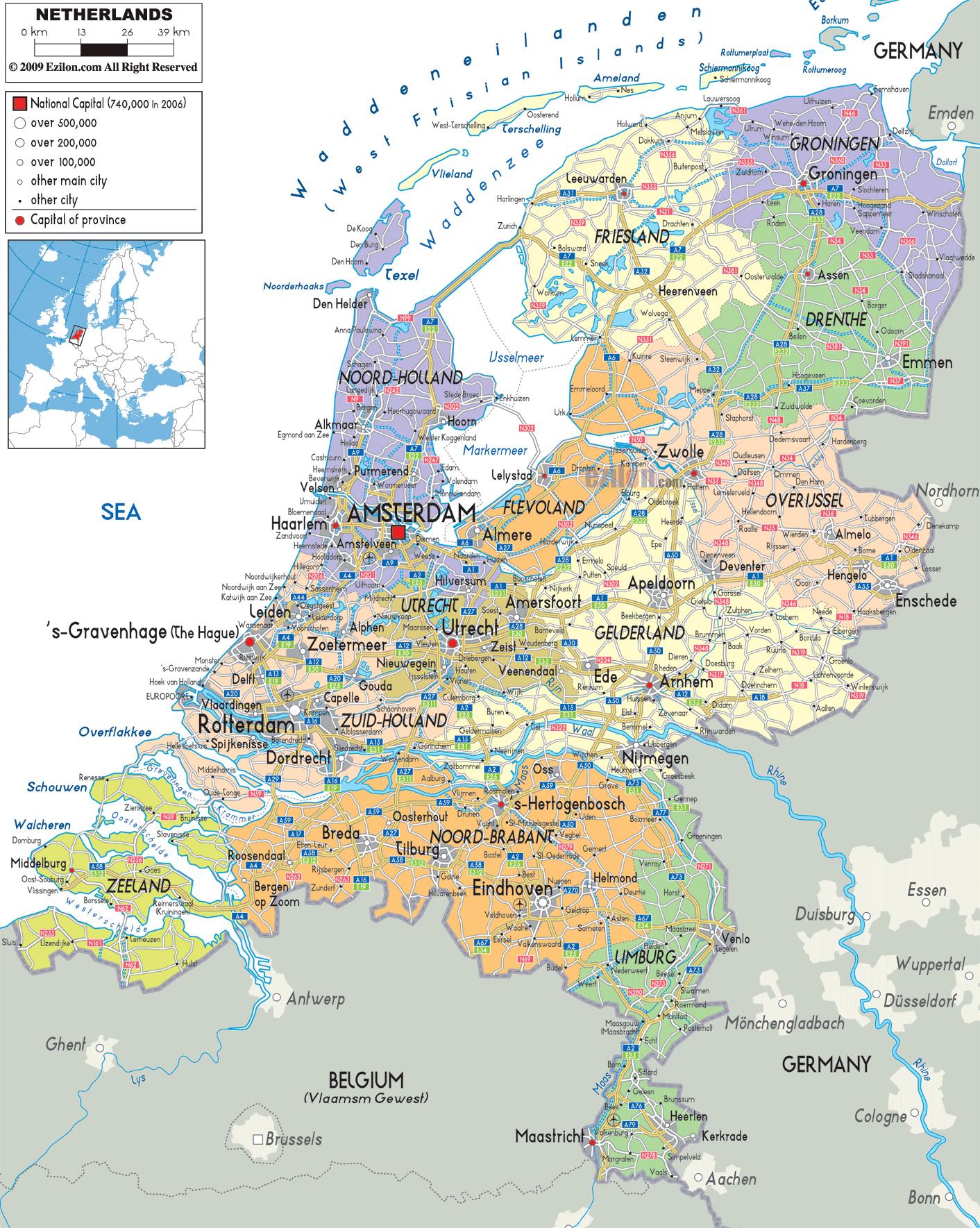 Paises Bajos Mapa Europa - La Ubicacion De Los Paises Bajos En El Mapa