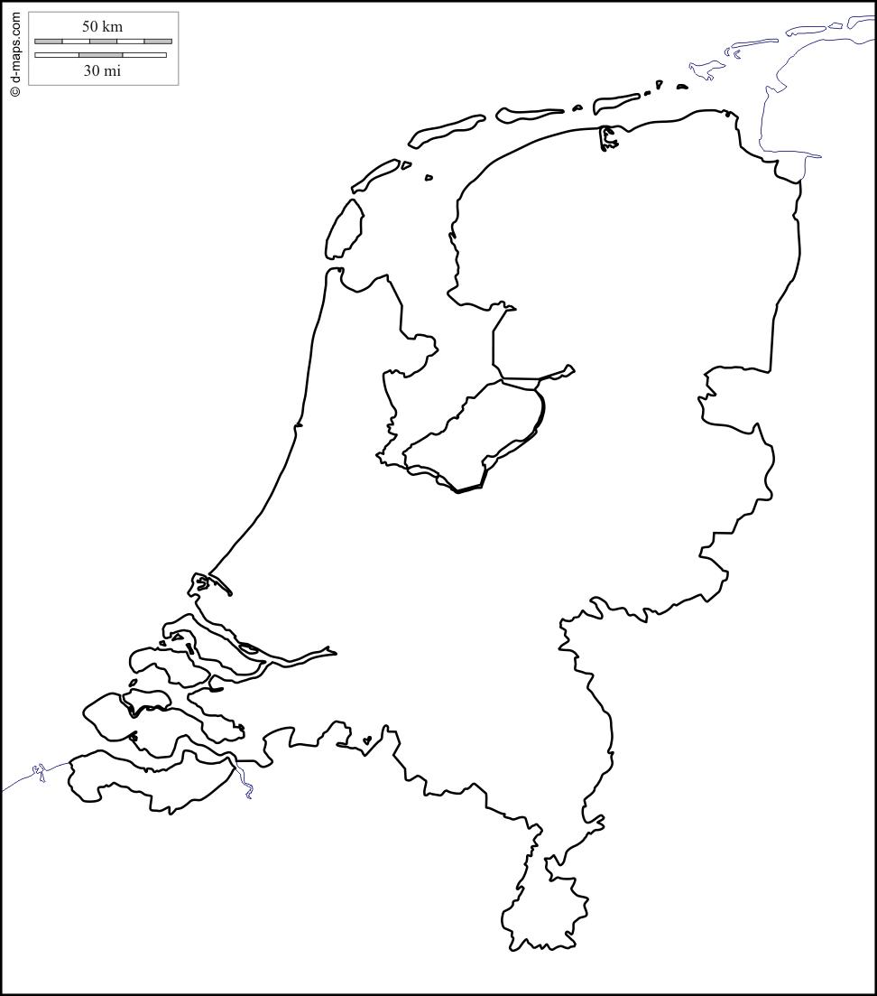 Países bajos mapa en blanco espacio en Blanco del mapa de ...