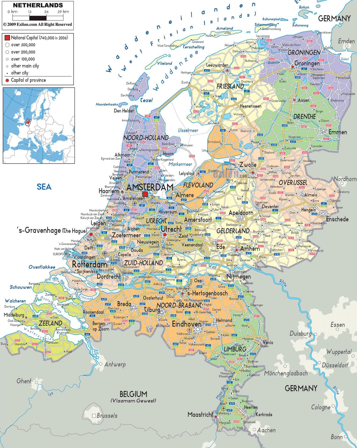 Holanda Holanda mapa