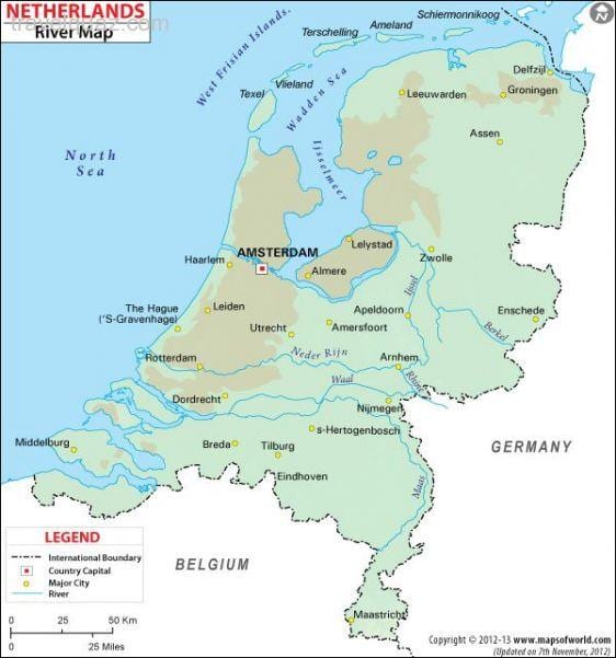 Holanda mapa del río