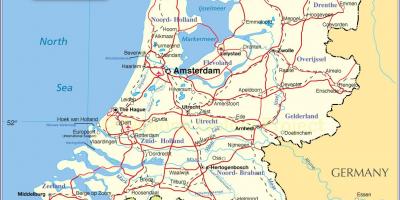 Mapa de Holanda y los países vecinos