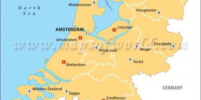 Los aeropuertos de países Bajos mapa
