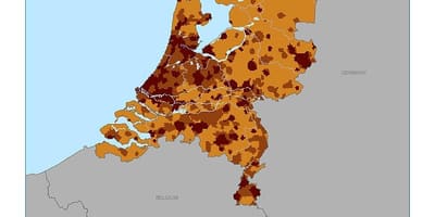 Países bajos densidad de población mapa