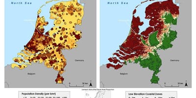 Holanda mapa de elevación