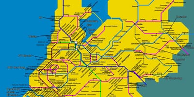 Mapa de trenes países Bajos